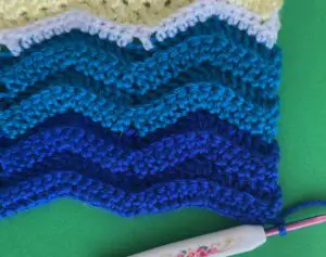 Crochet wall hanging joining for neatening row