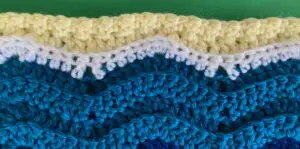 Crochet wall hanging sand row 2 closeup