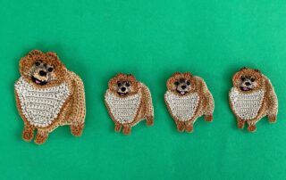 Finished crochet Pomeranian 2 ply group landscape 1