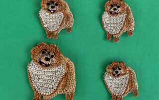 Finished crochet Pomeranian 2 ply group landscape