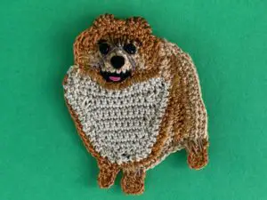 Finished crochet Pomeranian tutorial 2 ply landscape