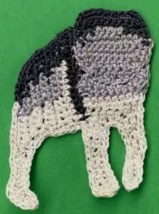 Crochet wolf 2 ply back neatened