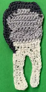 Crochet wolf 2 ply front part neatened