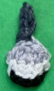 Crochet wolf 2 ply head marking