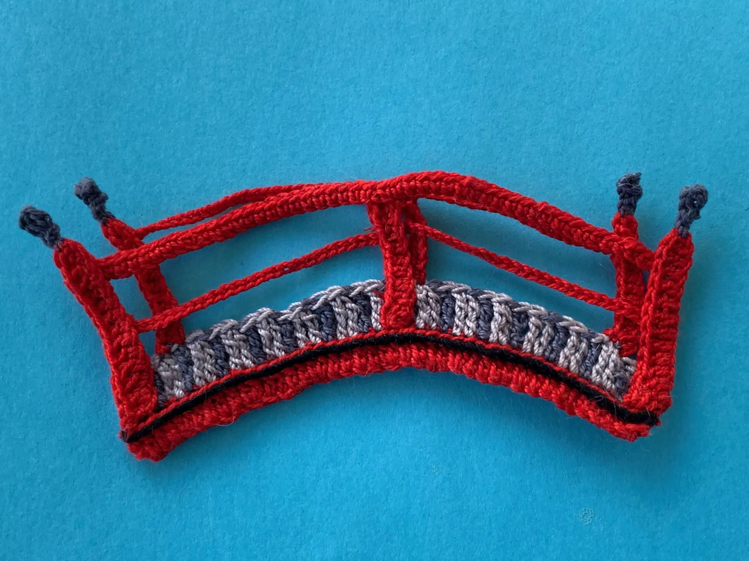 Finished crochet Japanese bridge 2 ply landscape