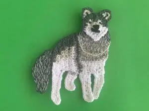 Finished crochet wolf 4 ply landscape