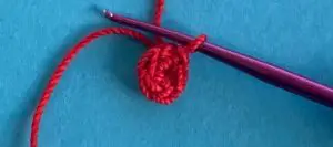 Crochet flower 2 ply row 1