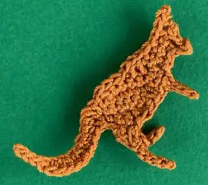 Crochet reverse kangaroo 2 ply back leg stitched down