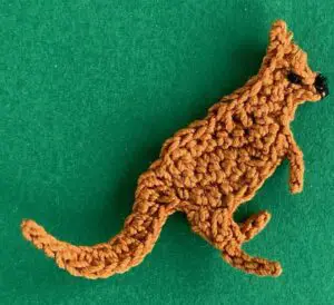 Crochet reverse kangaroo 2 ply body with eye and nose