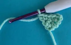 Crochet shawl row 3