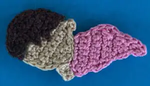 Crochet sleeping baby 2 ply head with hair