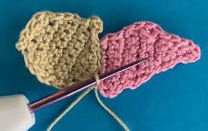Crochet sleeping baby 2 ply joining for hand