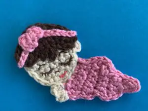 Finished crochet sleeping baby tutorial 4 ply landscape