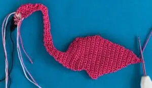 Crochet standing flamingo 2 ply body