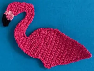 Crochet standing flamingo 2 ply body neatened
