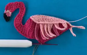 Crochet standing flamingo 2 ply joining for leg