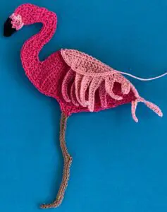 Crochet standing flamingo 2 ply leg