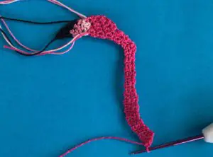 Crochet standing flamingo 2 ply row 41