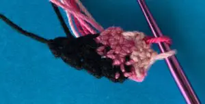 Crochet standing flamingo 2 ply row 9