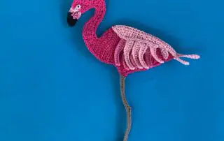 Finished crochet standing flamingo 2 ply landscape