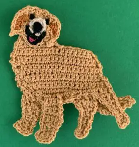 Crochet golden retriever 2 ply body with head