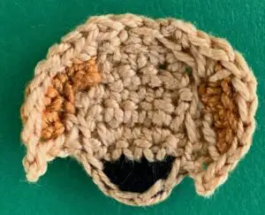 Crochet golden retriever 2 ply ears stitched down