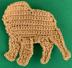 Crochet golden retriever 2 ply far back leg neatened