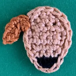 Crochet golden retriever 2 ply first inner ear