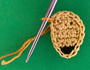 Crochet golden retriever 2 ply joining for first inner ear