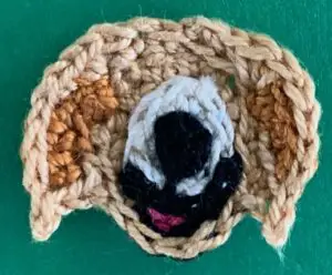 Crochet golden retriever 2 ply tongue