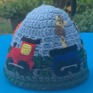 Decorating train track beanie design 2 1