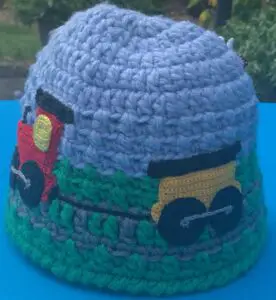 Decorating train track beanie design 3 2