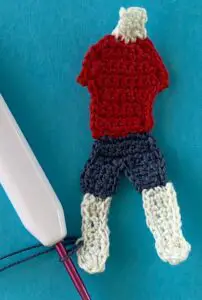 Crochet boy 2 ply joining for shoe