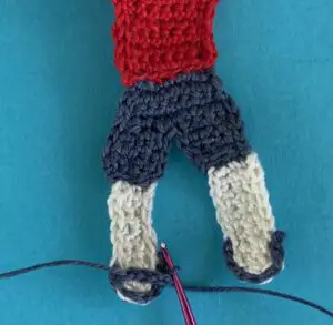 Crochet boy 2 ply joining shoe strap