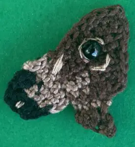 Crochet moose 2 ply face markings
