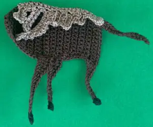Crochet moose 2 ply far front leg