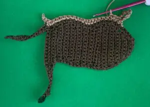 Crochet moose 2 ply fur first piece