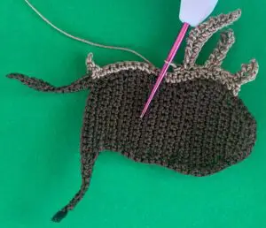 Crochet moose 2 ply fur third piece