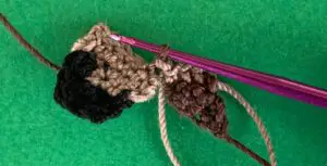 Crochet moose 2 ply beard to face