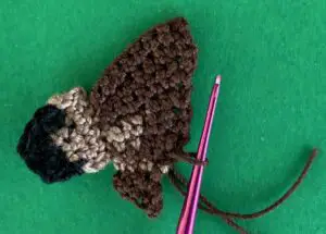 Crochet moose 2 ply joining for face neatening
