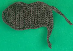 Crochet moose 2 ply near back leg