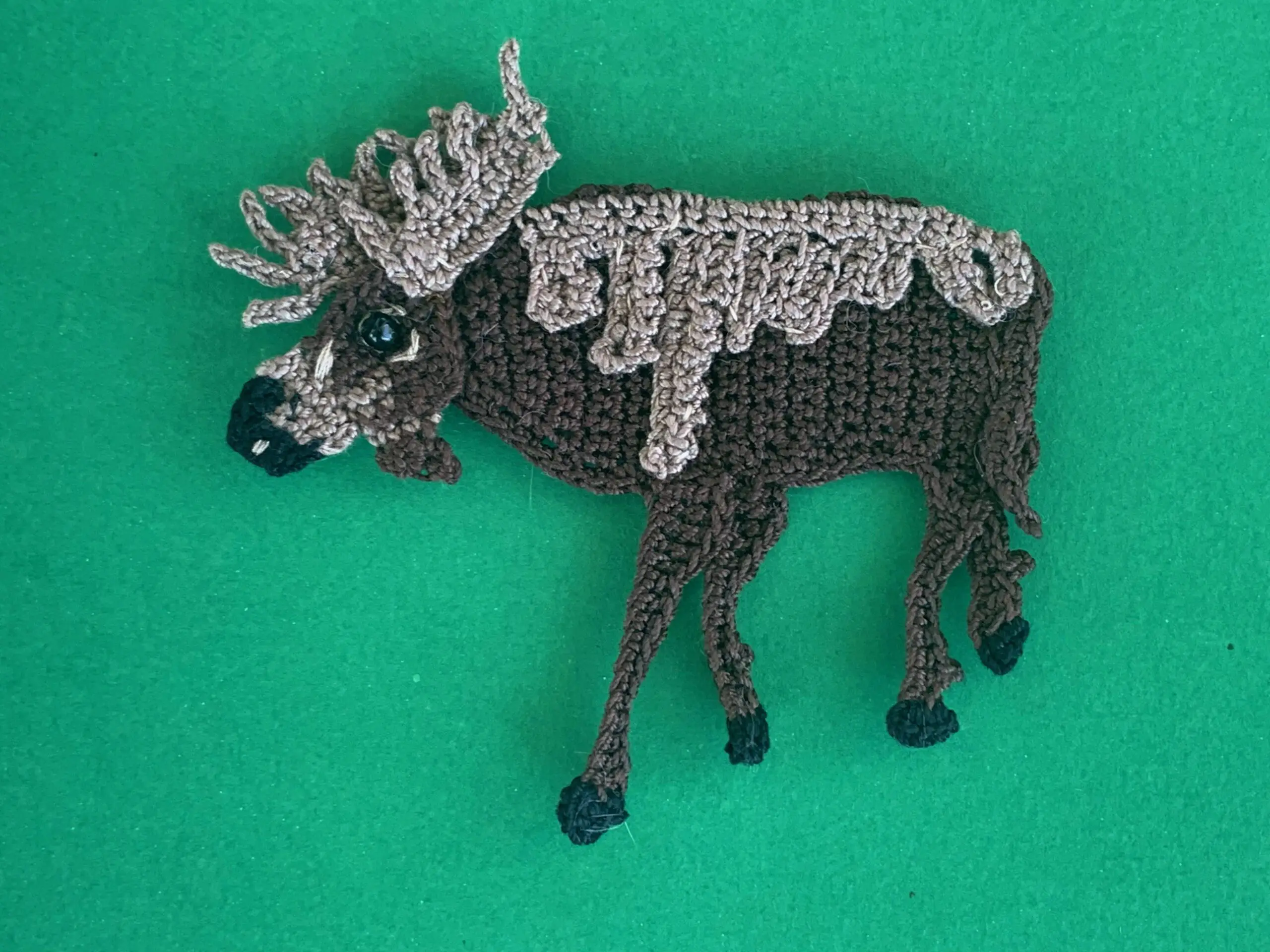 Finished crochet moose 2 ply landscape