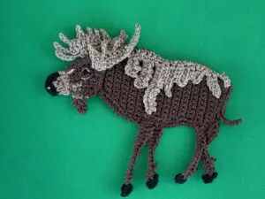 Finished crochet moose tutorial 4 ply landscape