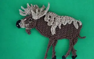 Finished crochet moose 4 ply landscape