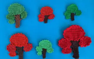Finished crochet tree 2 ply group landscape