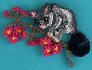 Crochet gumnut 2 ply branch with gumnuts