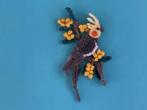 Finished crochet wattle 2 ply cockatiel landscape