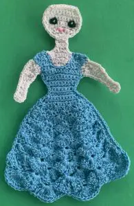 Crochet lady 2 ply blue body with head