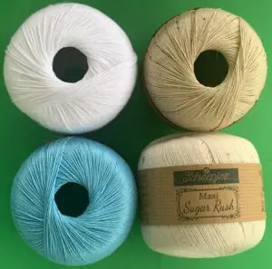 Crochet lady 2 ply blue cotton