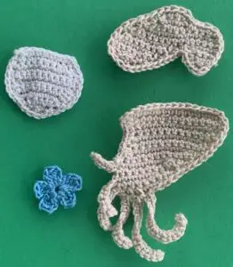 Crochet lady 2 ply blue mermaid head pieces
